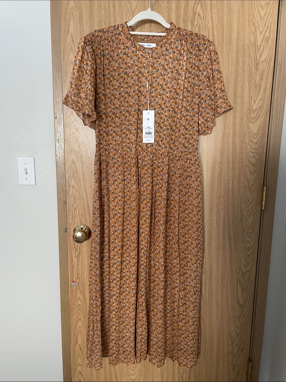 Floral Midi Dress in Rust Samsoe Samsoe